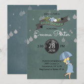 Regendruppels Douche Paraplu Baby shower Kaart (Voorkant / Achterkant)