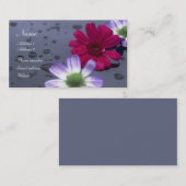 Regendruppels en bloemen profielkaart visitekaartje (Voorkant / Achterkant)