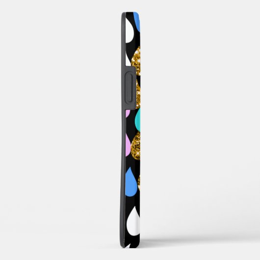 Regendruppels en gouden glitter Case-Mate iPhone case (Achterkant / Rechts)