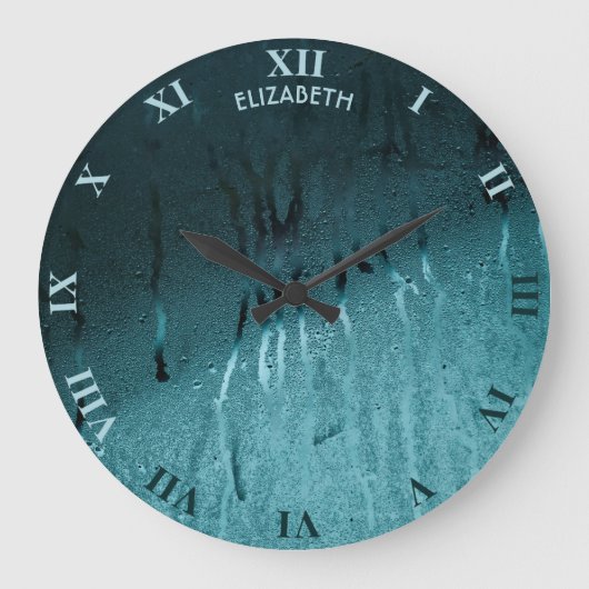 Regendruppels en mist op glazen nostalgische Herfs Grote Klok (Voorkant)