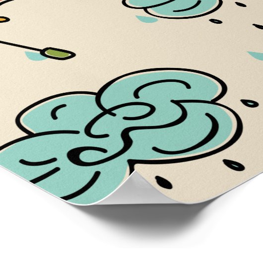 regendruppels en paraplu's poster (Hoek)