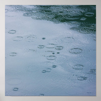 Regendruppels en waterrimpels poster