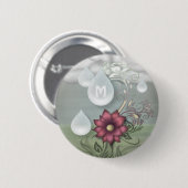 regendruppels - Gepersonaliseerd monogram Ronde Button 5,7 Cm (Voorkant /achterkant)