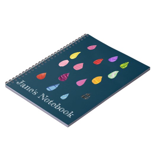 Regendruppels kunst collage cute collage boho notitieboek (Linkerzijde)