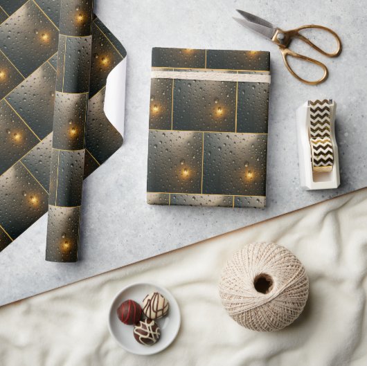 Regendruppels met Gouden Lichtglans Cadeaupapier (Crafts)