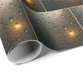 Regendruppels met Gouden Lichtglans Cadeaupapier (Rol Hoek)
