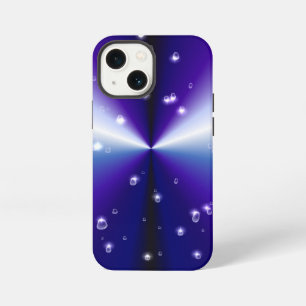 Regendruppels met sterren op paarse blauw zwarte r iPhone 13 mini hoesje