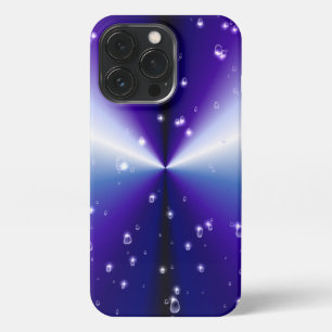Regendruppels met sterren op Paarse Blue Black Rai iPhone 13 Pro Hoesje