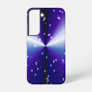 Regendruppels met sterren op Paarse Blue Black Rai Samsung Galaxy Hoesje