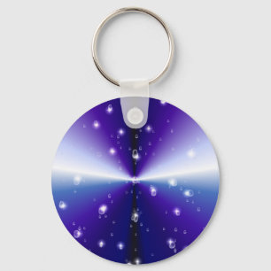 Regendruppels met sterren op Paarse Blue Black Rai Sleutelhanger