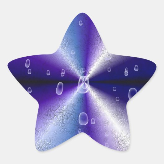 Regendruppels op de Paarse regenboog Ster Sticker (Voorkant)