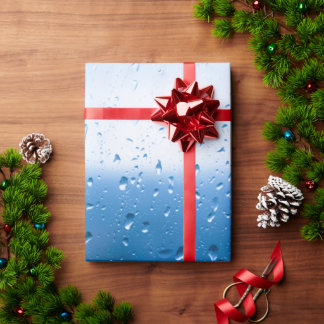 Regendruppels op een raam cadeaupapier