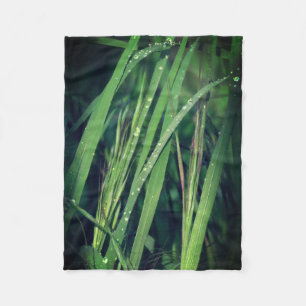 Regendruppels op gras fleece deken