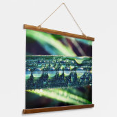 Regendruppels op gras hangend wandkleed (Gebogen)