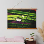 Regendruppels op gras hangend wandkleed (Slaapkamer)