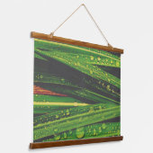Regendruppels op gras hangend wandkleed (Gebogen)