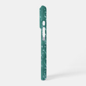 Regendruppels op groen metaal iPhone hoesje (Linkerkant)