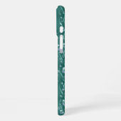 Regendruppels op groen metaal iPhone hoesje (Linkerkant)