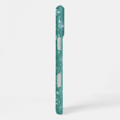 Regendruppels op groen metaal iPhone hoesje (Rechterkant)