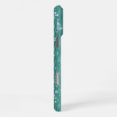 Regendruppels op groen metaal iPhone hoesje (Rechterkant)