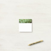 Regendruppels op groene bladeren Post-It-notities Post-it® Notes (Op bureau)