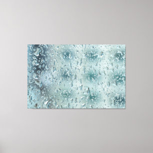 Regendruppels op het raam canvas afdruk