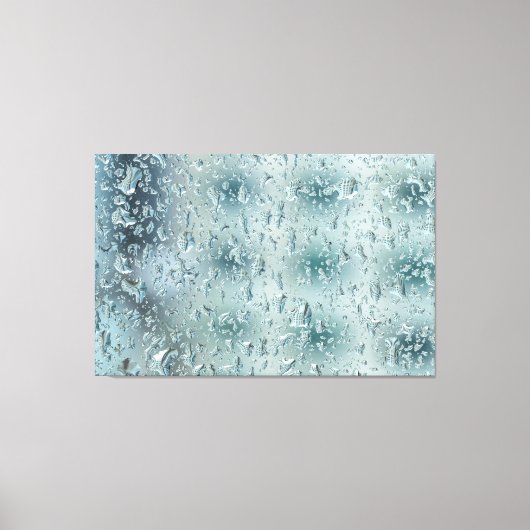 Regendruppels op het raam canvas afdruk (Voorkant)
