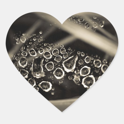 regendruppels op internet hart sticker (Voorkant)
