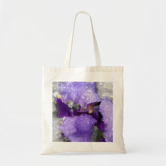 regendruppels op iris tote bag (Voorkant)