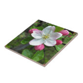 Regendruppels op kleine bloemen tegeltje (Zijkant)