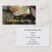 Regendruppels op leder visitekaartje (Voorkant / Achterkant)