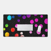 Regendruppels op neon Stippen Bureaumat (Keyboard & Muis)