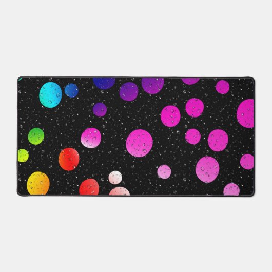 Regendruppels op neon Stippen Bureaumat (Voorkant)