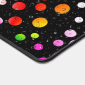 Regendruppels op neon Stippen op zwart Bureaumat (Hoek)