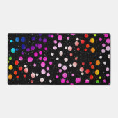 Regendruppels op neon Stippen op zwart Bureaumat (Voorkant)