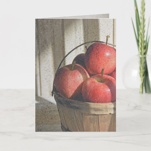 regendruppels op raam met appels kaart (Voorkant)