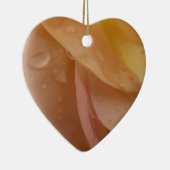 Regendruppels op Rozen bloemblaadjes Roze Perzik B Keramisch Ornament (Rechts)