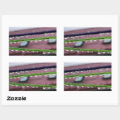 Regendruppels op snaren rechthoekige sticker (Vel)