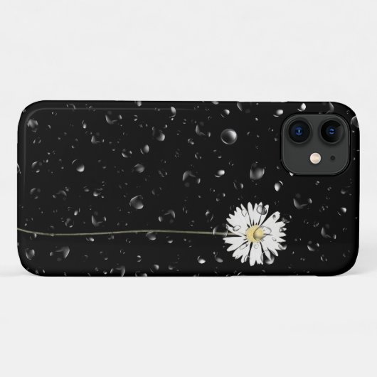 regendruppels op witte madelief Case-Mate iPhone case (Achterkant (horizontaal))
