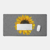 Regendruppels Op Zonnebloem Bureaumat (Keyboard & Muis)