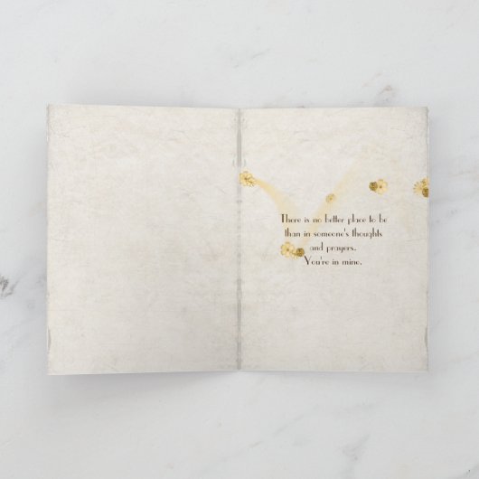 regendruppels op zonnebloempet kaart (Binnen)