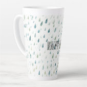 Regendruppels Regenachtige Dag Latte Mok (Linkerhoek)