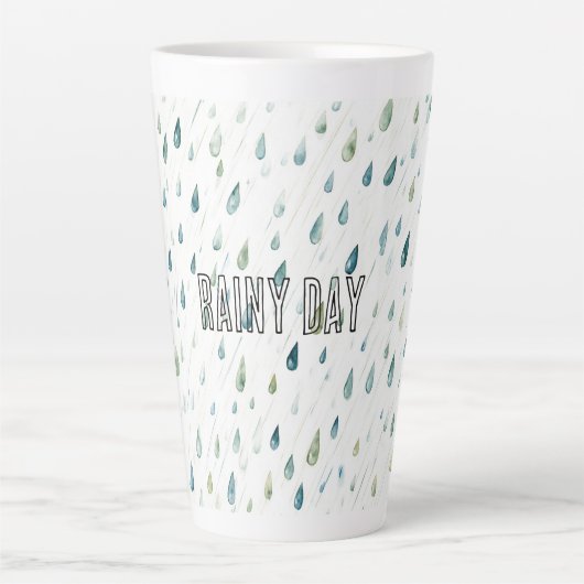 Regendruppels Regenachtige Dag Latte Mok (Voorkant)