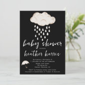 Regendruppels, regenwolk, paraplu Baby shower Kaart (Staand voorkant)