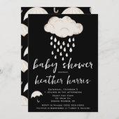 Regendruppels, regenwolk, paraplu Baby shower Kaart (Voorkant / Achterkant)