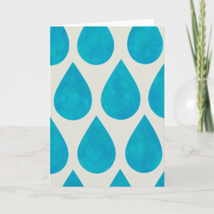 Regendruppels/Teardrops Patroon Waterverf Groet Kaart