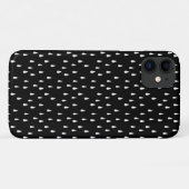 Regendruppels Whimsical Wit Patroon op Zwart Case-Mate iPhone Case (Achterkant (horizontaal))