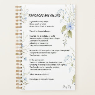 Regendruppels zijn vallende gedichten planner