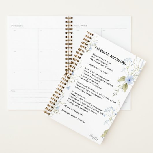 Regendruppels zijn vallende gedichten planner (Display)