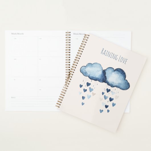 Regenende Liefde Blauwe Wolken Harten Planner (Display)